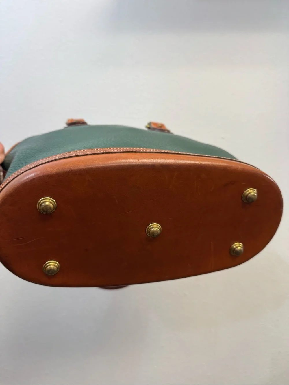 Vintage Dooney & Bourke Norfolk Green Pebbled Leather Satchel
